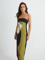 Calla Strapless Printed Maxi Dress