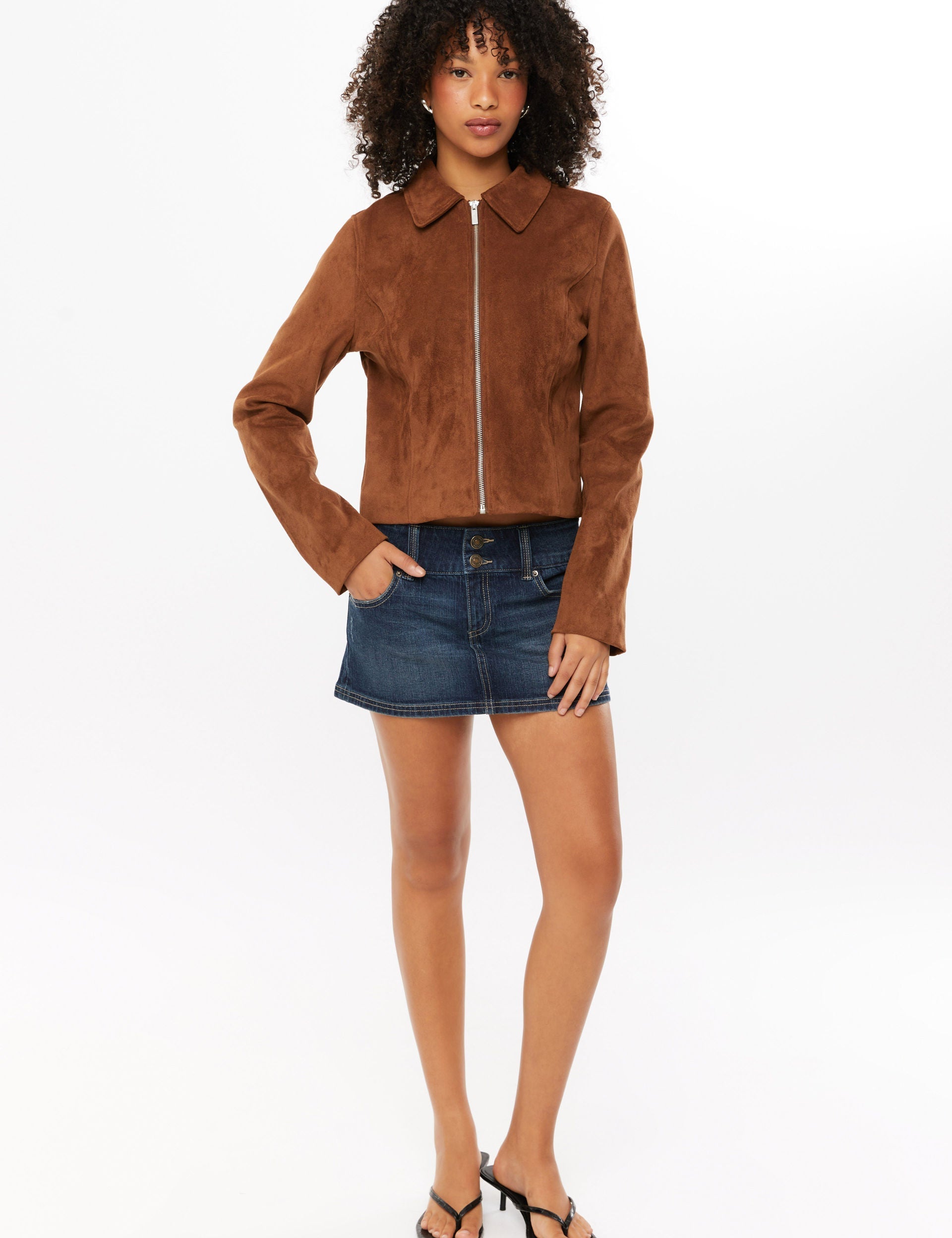 Tula Cropped Faux Suede Jacket