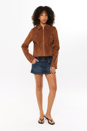Tula Cropped Faux Suede Jacket