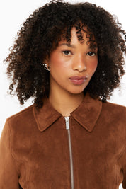 Tula Cropped Faux Suede Jacket