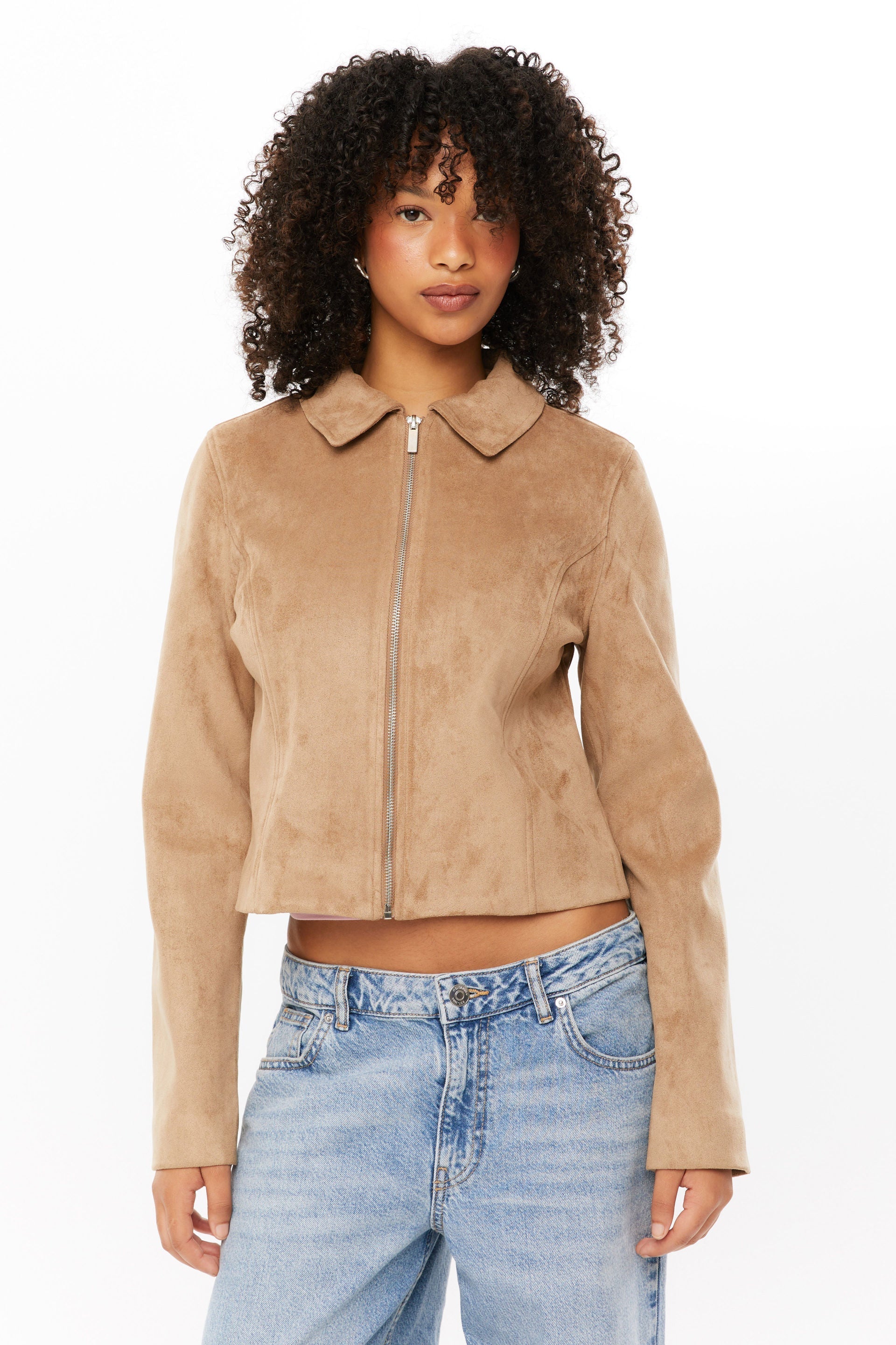 Tula Cropped Faux Suede Jacket