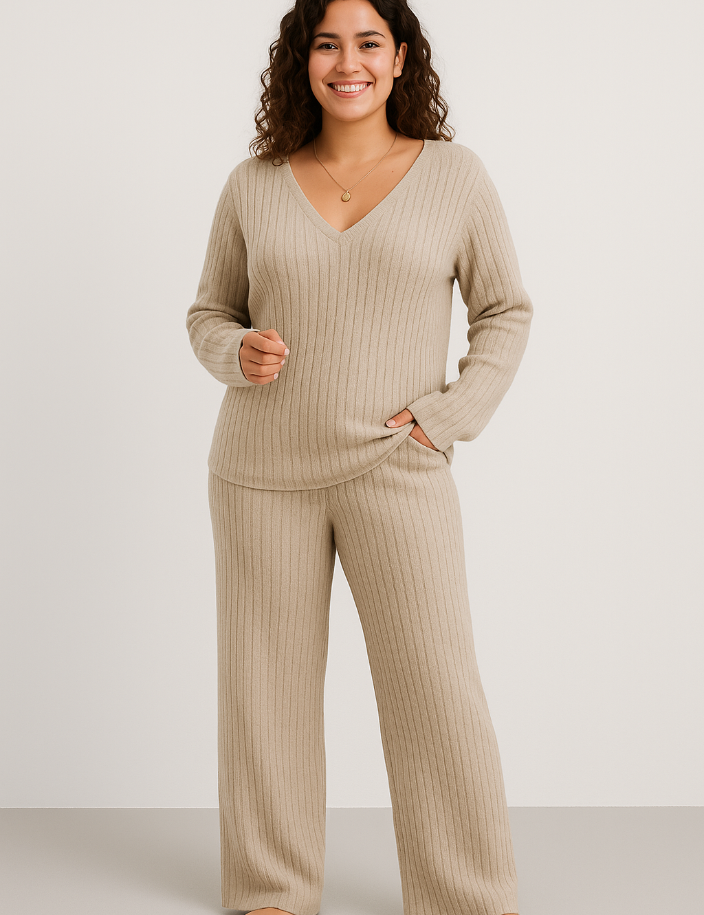 Evangeline Ribbed Knit Lounge Set
