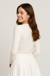 Fitted Long Sleeve Top with Raised Seam Detailing