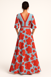 Floral V-Neck Maxi Dress