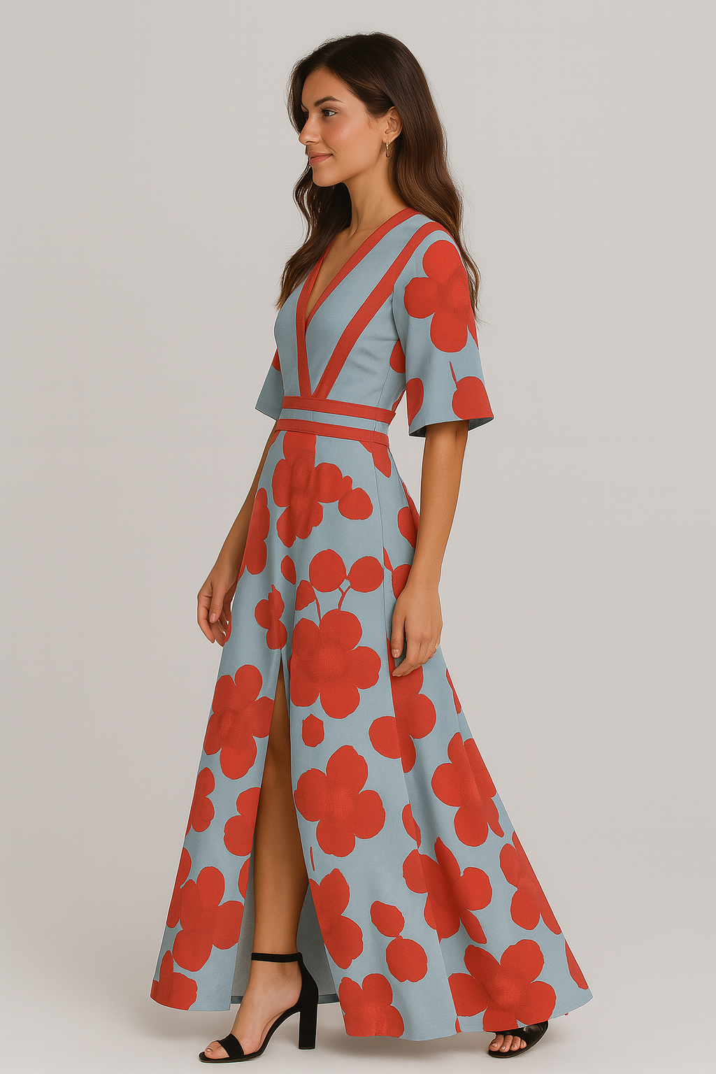 Floral V-Neck Maxi Dress