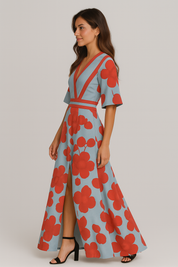 Floral V-Neck Maxi Dress