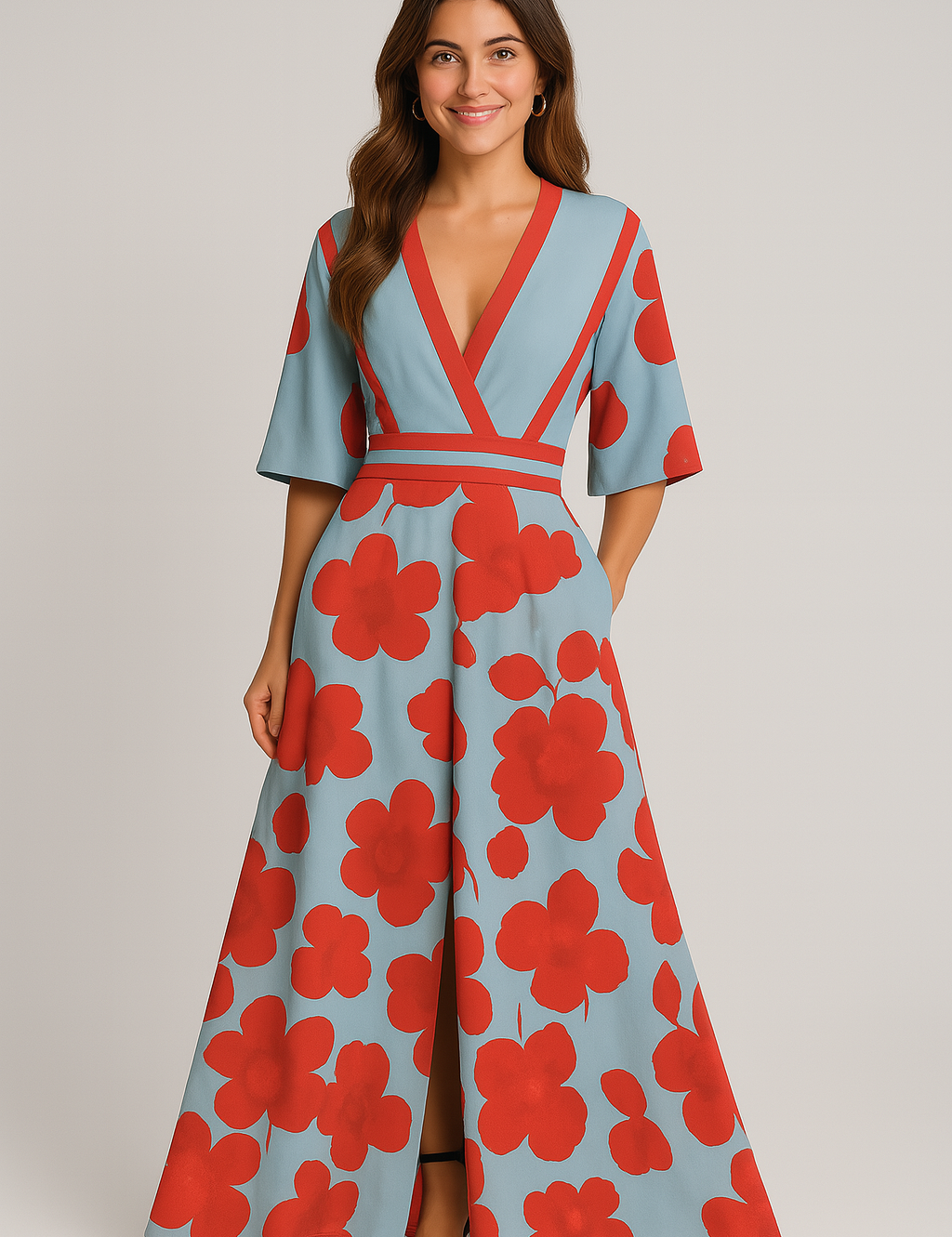Floral V-Neck Maxi Dress