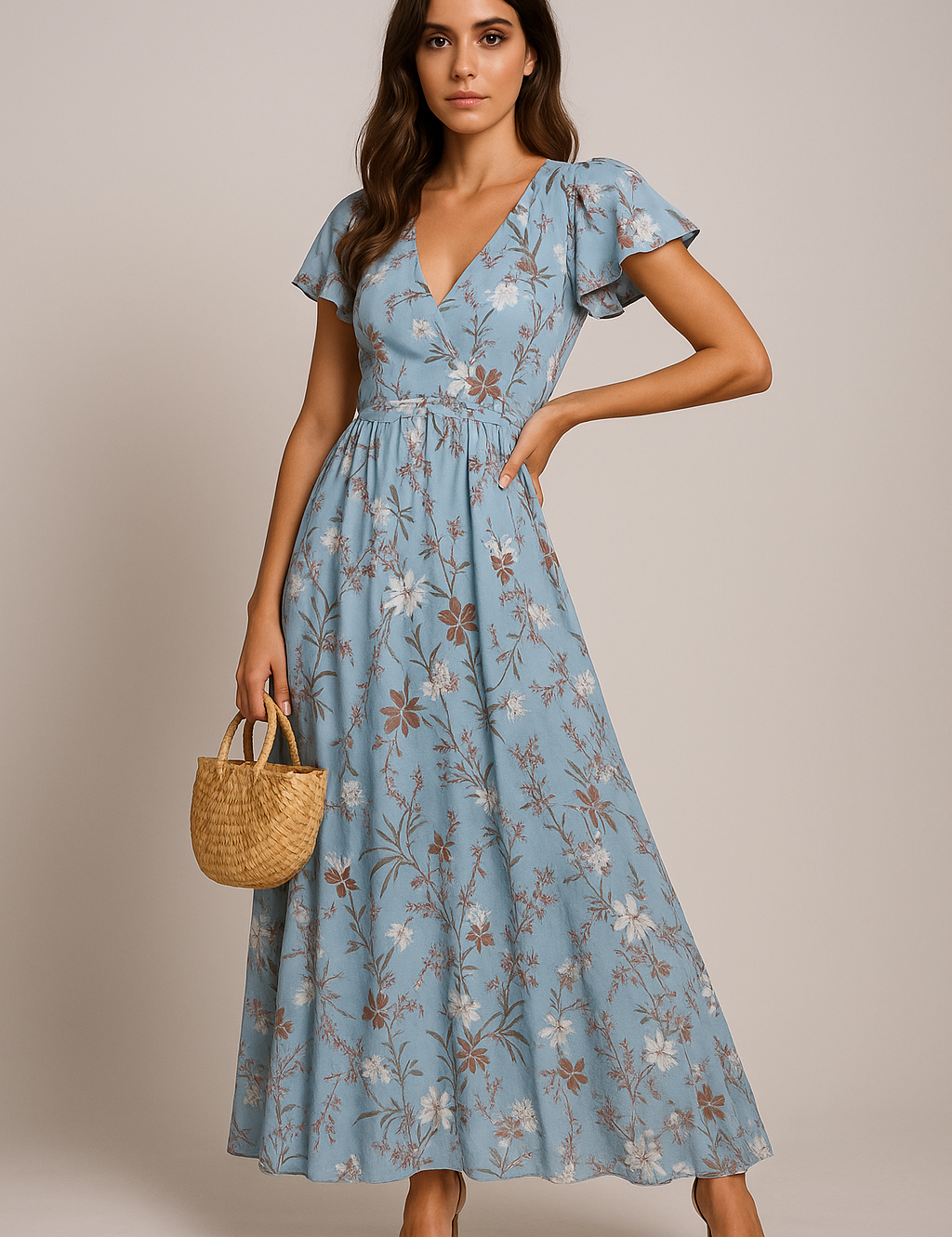 Blue Floral Maxi Dress