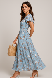 Blue Floral Maxi Dress