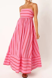 Striped Strappy Maxi Dress
