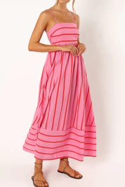 Striped Strappy Maxi Dress