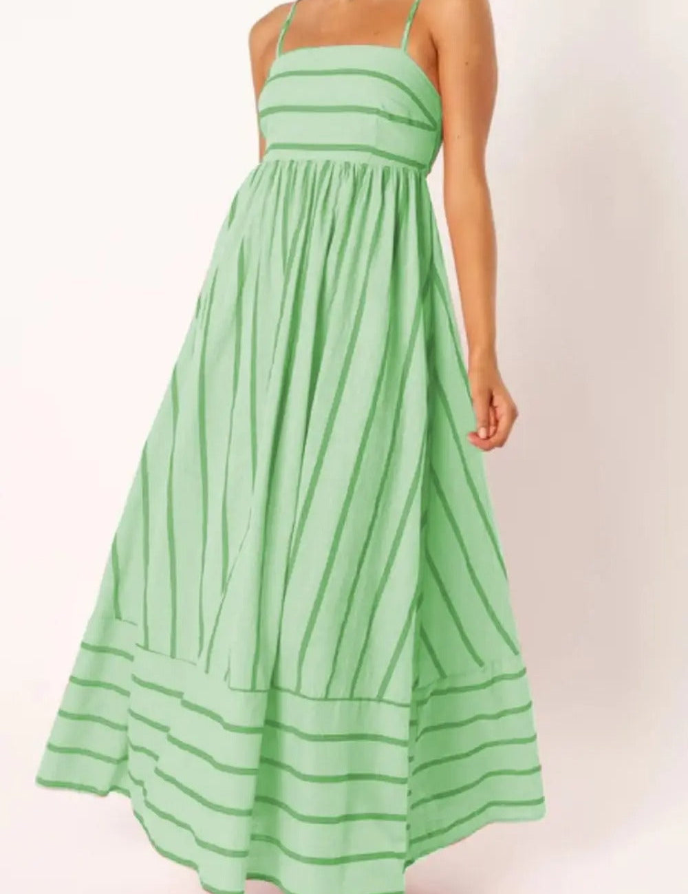 Striped Strappy Maxi Dress