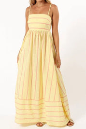 Striped Strappy Maxi Dress