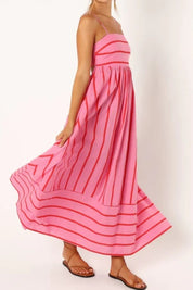 Striped Strappy Maxi Dress