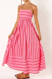Striped Strappy Maxi Dress