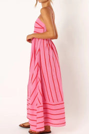 Striped Strappy Maxi Dress