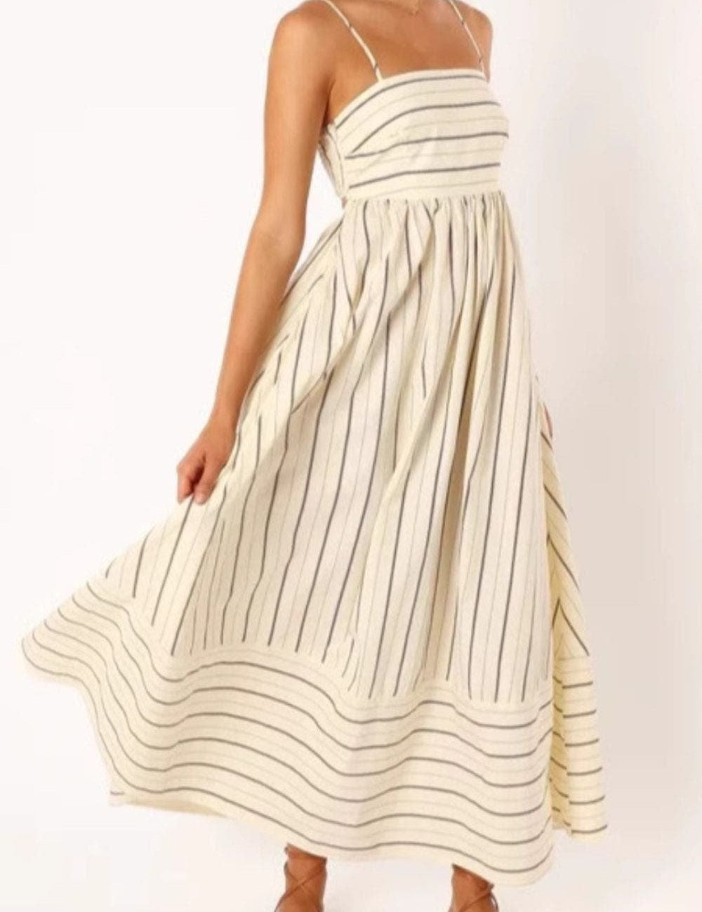Striped Strappy Maxi Dress