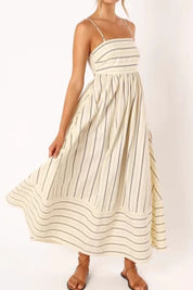 Striped Strappy Maxi Dress