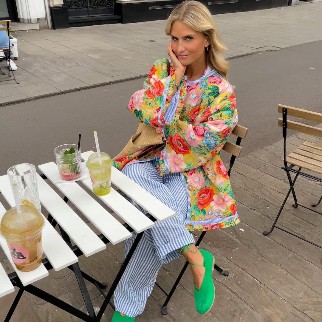 Vintage-Inspired Quilted Floral Jacket