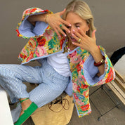 Vintage-Inspired Quilted Floral Jacket