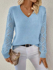 Crochet Sleeve Knit Sweater
