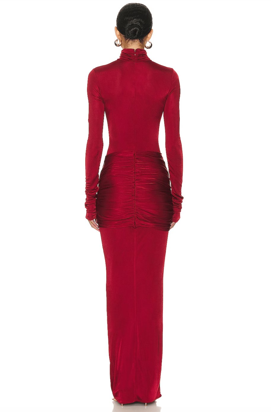 Red High Neck Maxi Dress