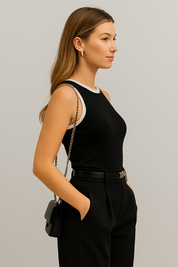 La Riviera Contrast Trim Tank Top