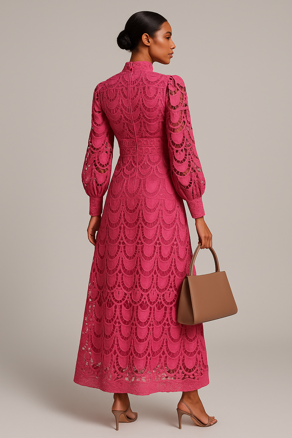 Pink Lace Maxi Dress