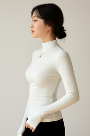 Mock Neck Long Sleeve Top