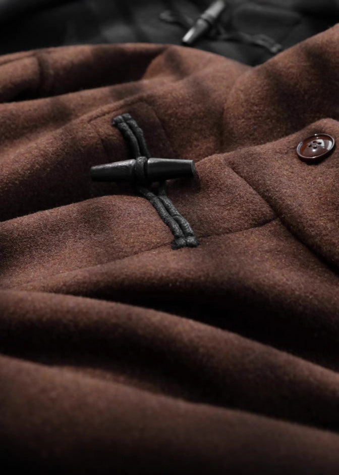 Classic Wool Toggle Coat with Belted Waist
