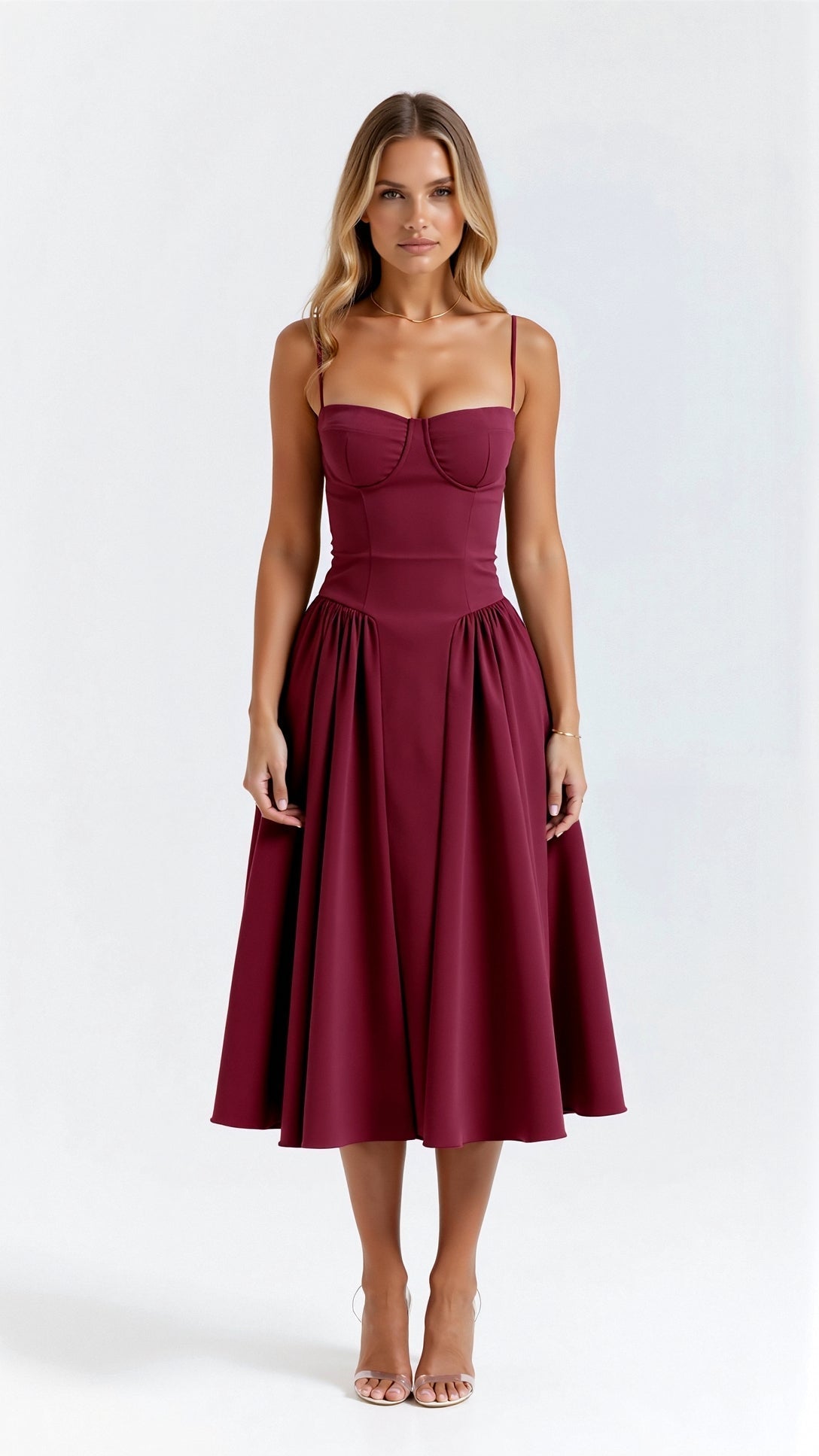 Odette Cute Corset Midi Dress