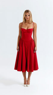 Odette Cute Corset Midi Dress