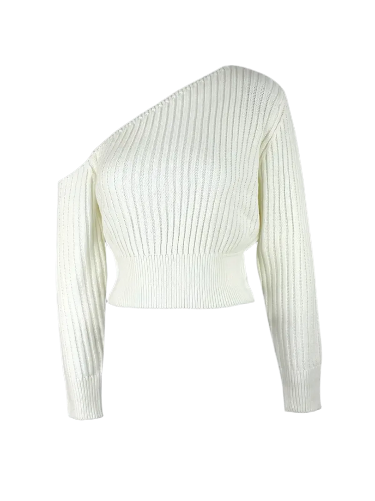 Off Shoulder Ribbed Sweater