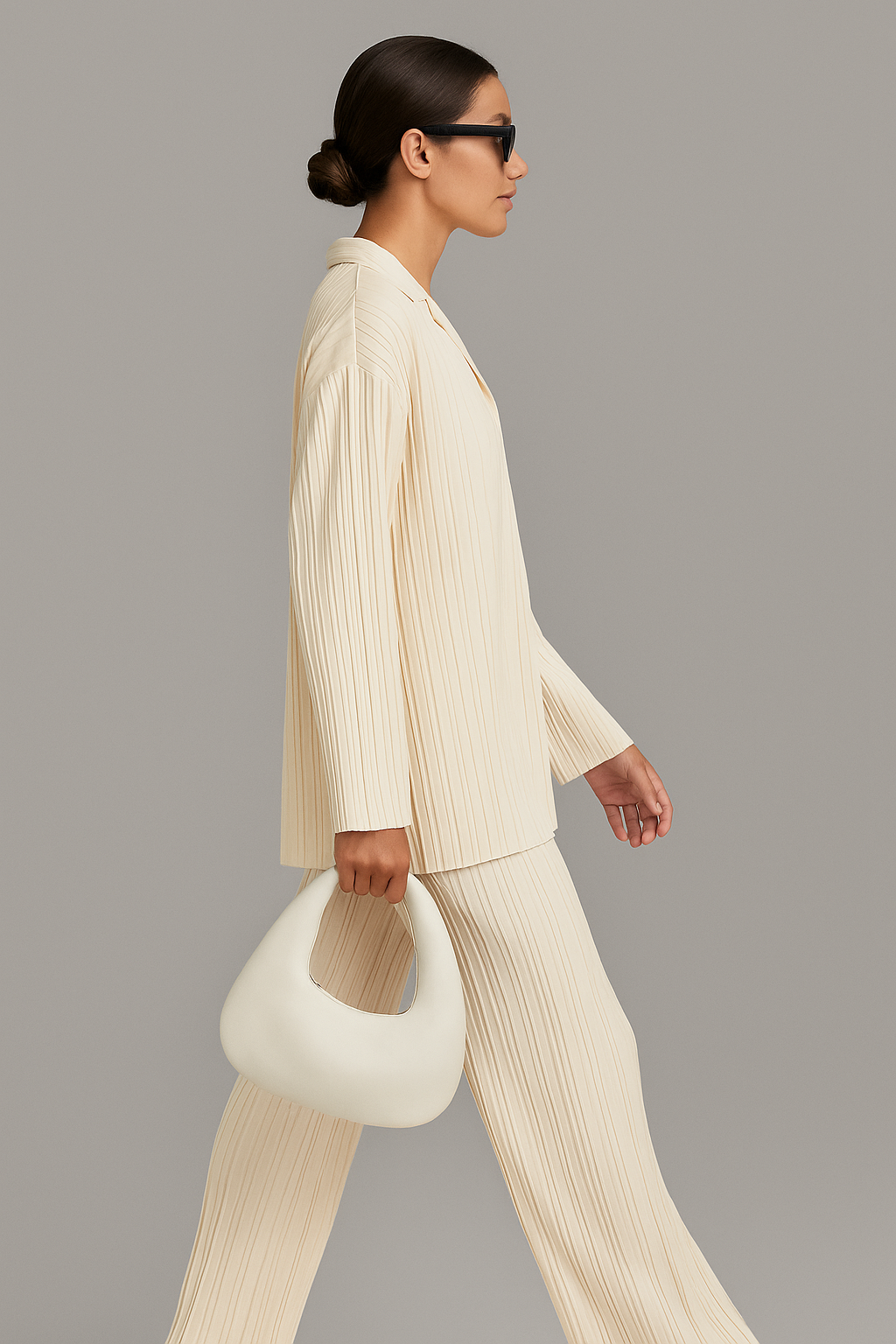 Oversized Pleated Two-Piece Lounge Set