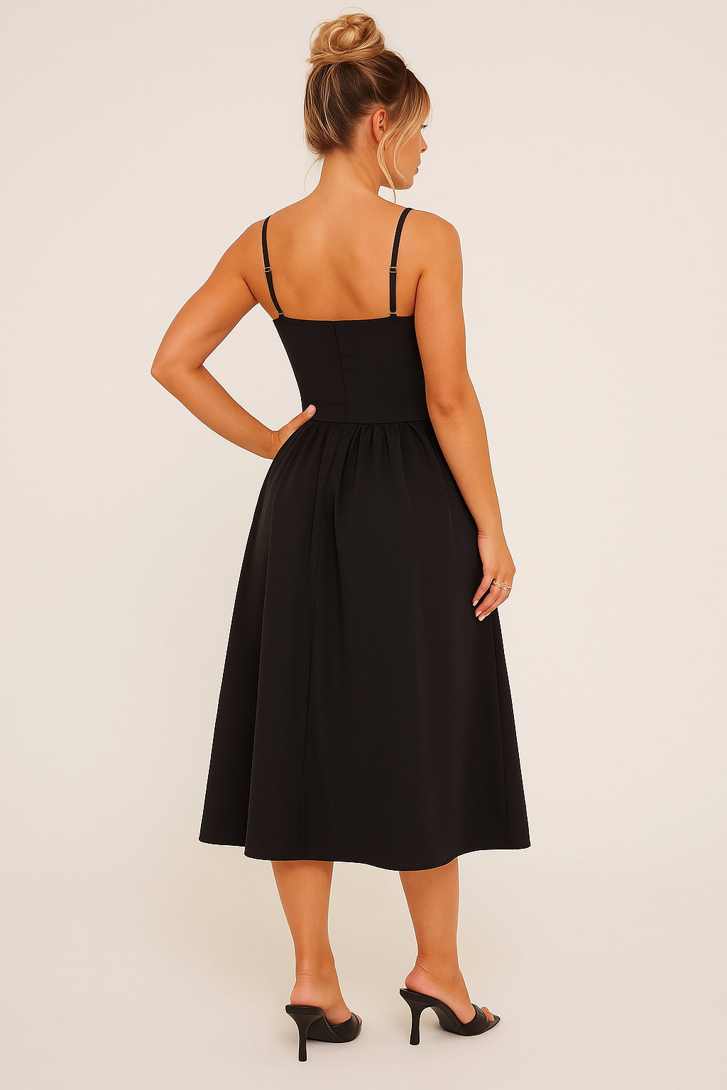 Pleated Skater Midaxi Dress