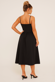 Pleated Skater Midaxi Dress
