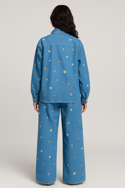 Rhinestone Embellished Denim Set