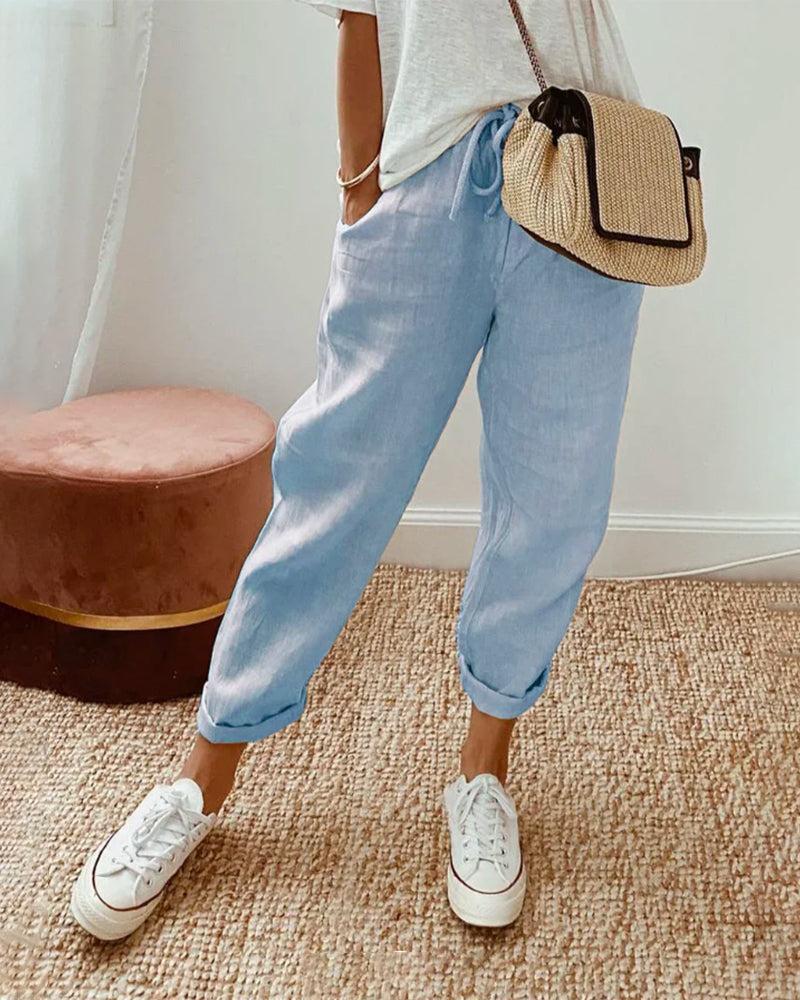 Lightweight Anti-Sweat Linen Trousers