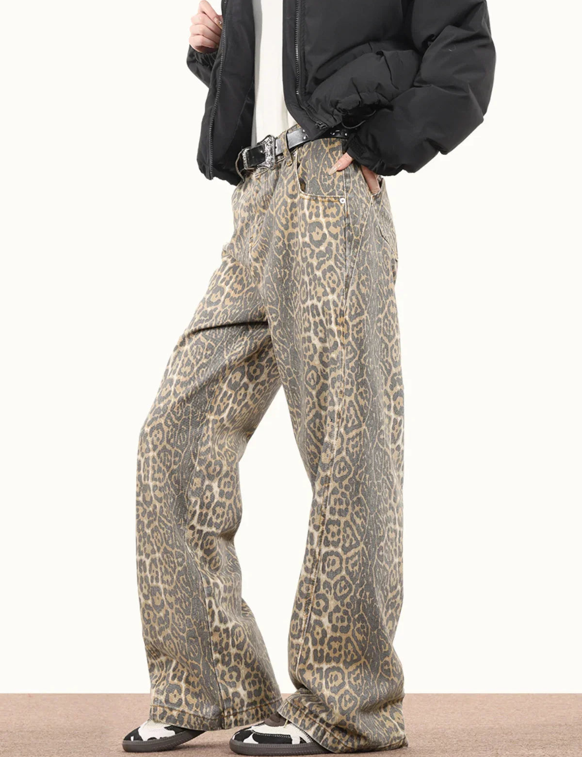 Vintage Century Leopard Print Jeans
