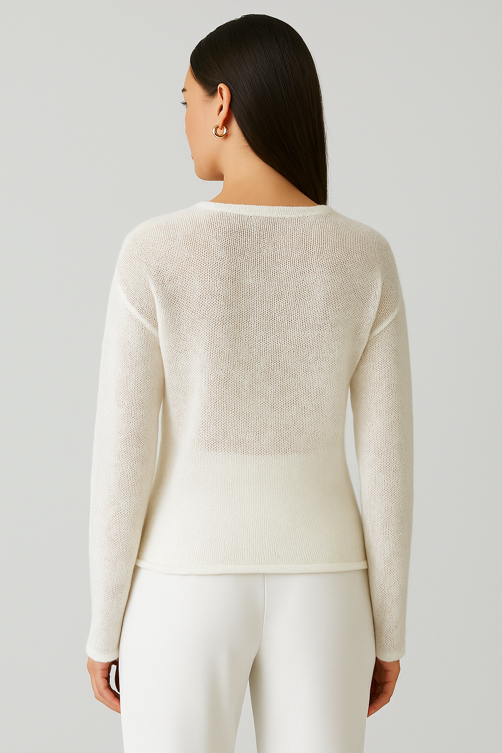 Sheer Textured Knit Sweater
