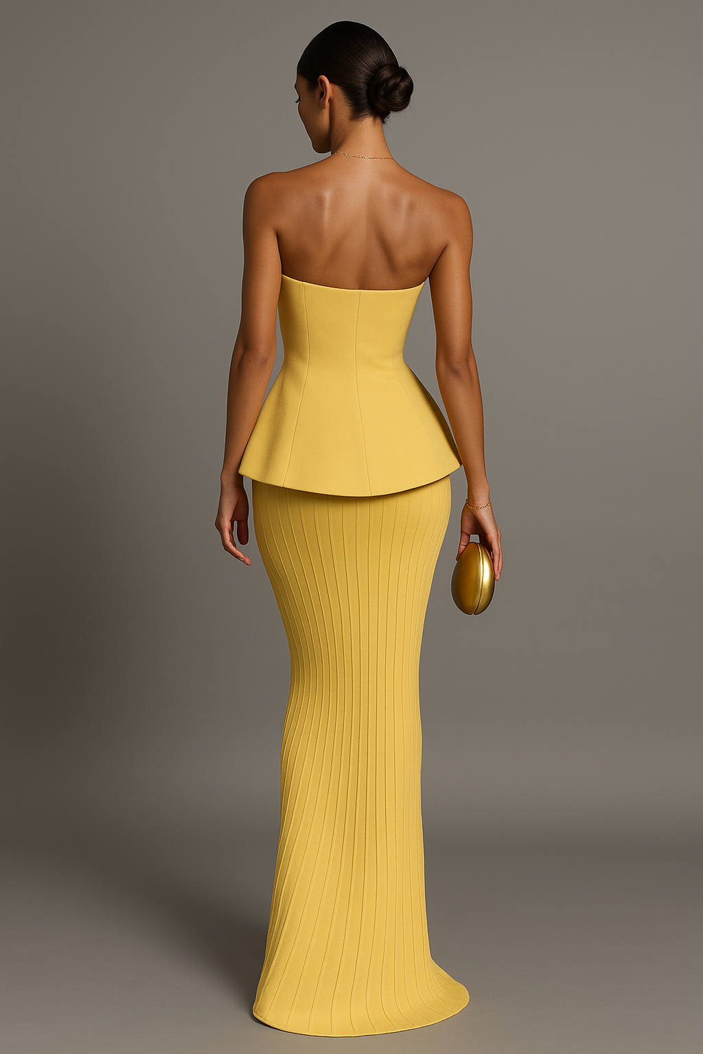 Yellow Strapless Maxi Dress