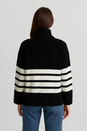 Striped Mock Neck Sweater