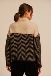 The Eireann Cashmere Chevron Turtleneck