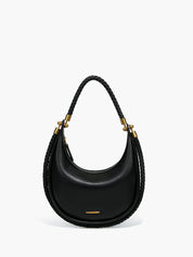 Braided Handle Crescent Shoulder Bag