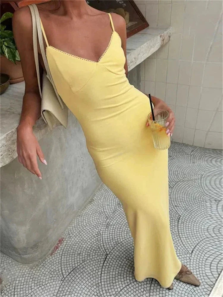 Slim Fit Spaghetti Strap Maxi Dress