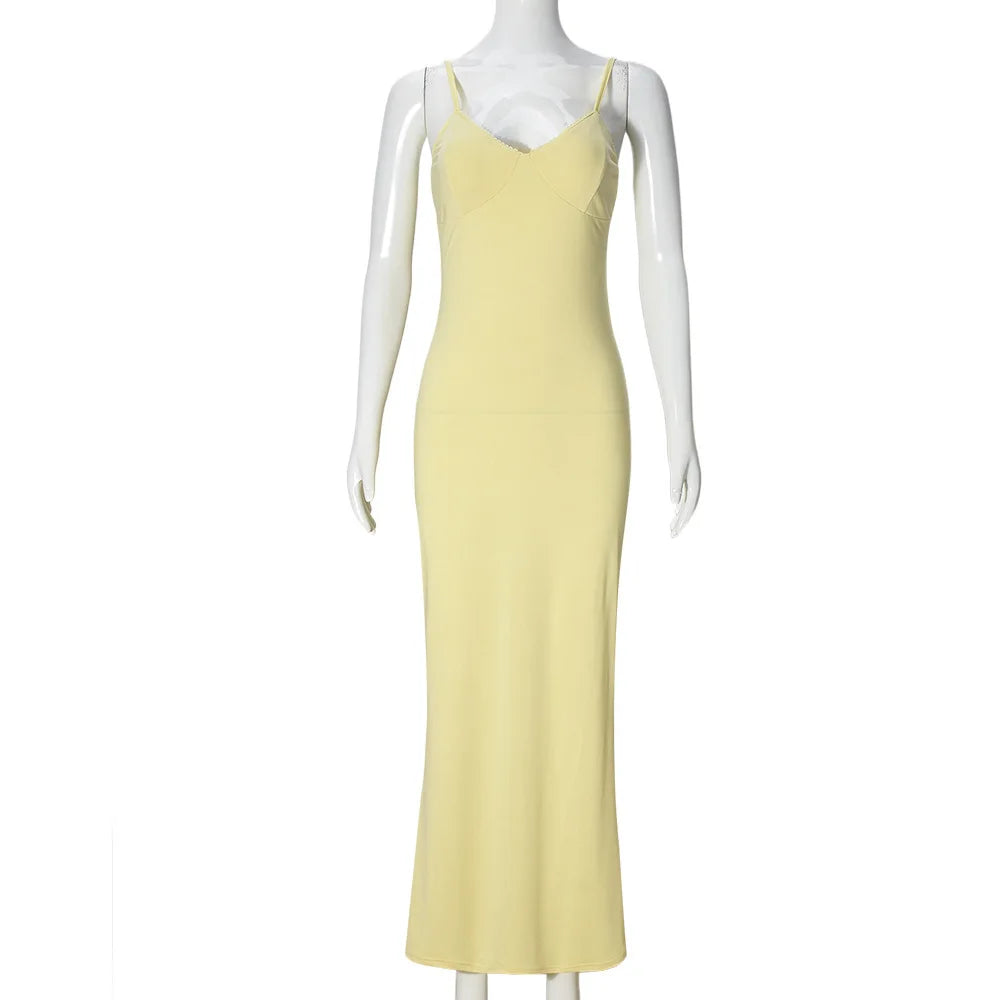 Slim Fit Spaghetti Strap Maxi Dress