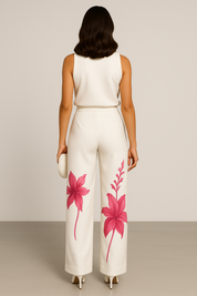 Two-Piece Jumpsuit Flower Set