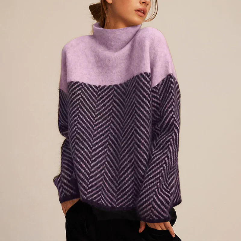 The Eireann Cashmere Chevron Turtleneck