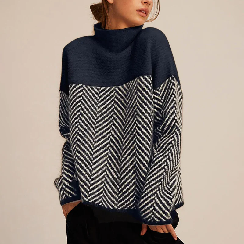 The Eireann Cashmere Chevron Turtleneck