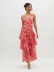 Veda Ruffle Summer Midi Dress
